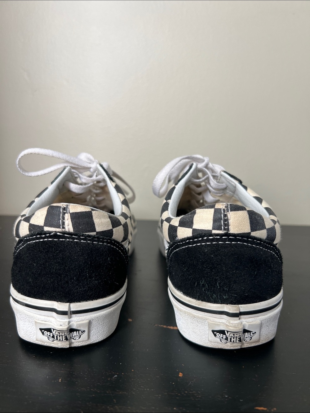 Vans Black & White Checkerboard Low-Top suede Sneakers size 7.5 - Picture 6 of 10